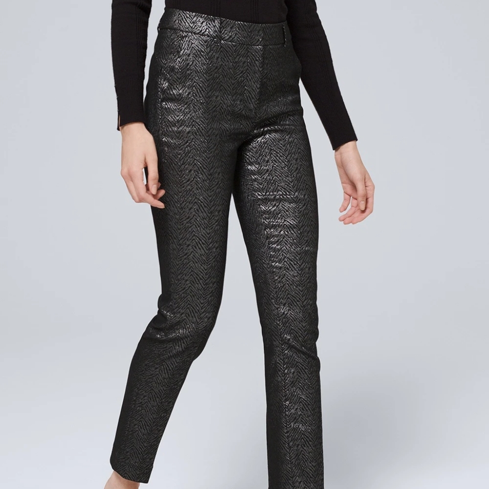 WHBM Comfort Stretch Jacquard Slim Ankle Pants